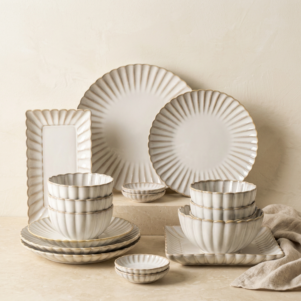 Aesthetic square dinnerware product image