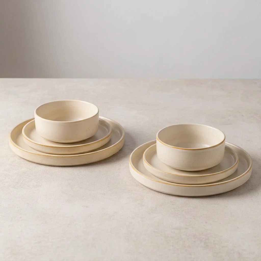 Cream six-piece dinnerware set matched to your reference