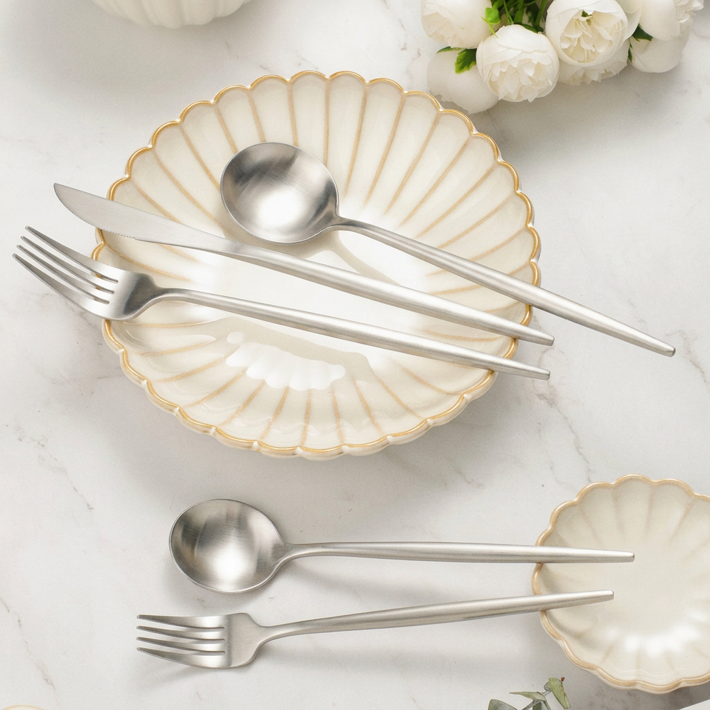 Flatware changed to silver, with the original setting preserved