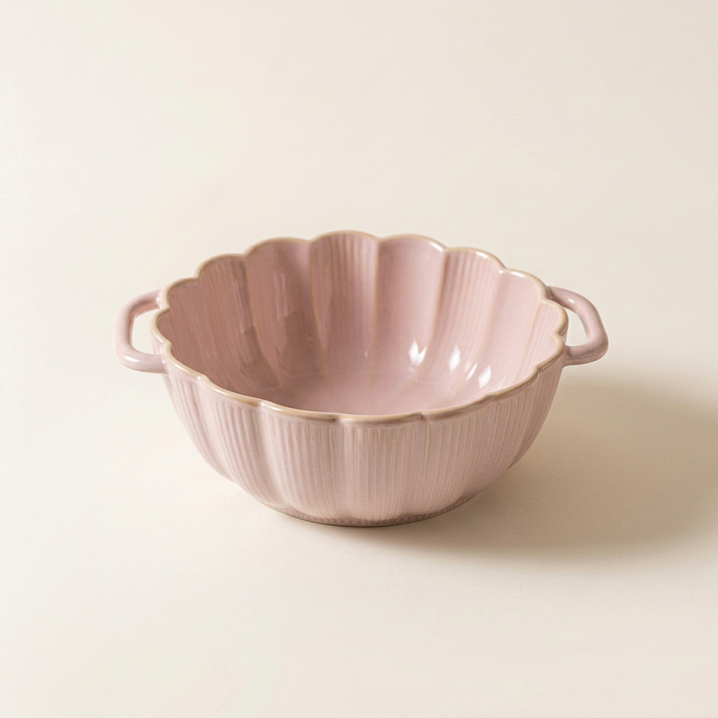 Pink bowl matched to the white bowl’s position and framing