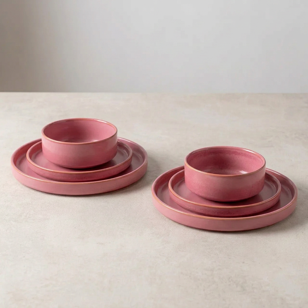 Rosewater six-piece dinnerware set matched to your reference