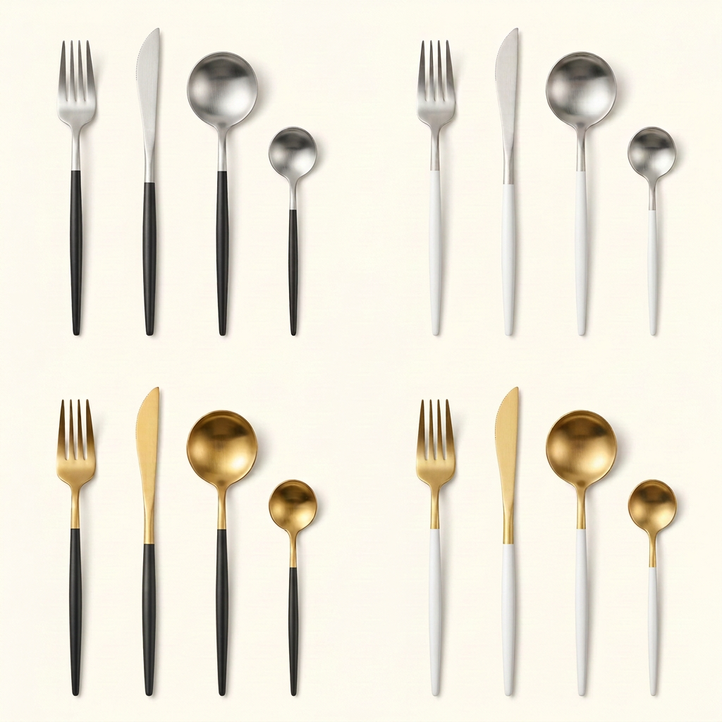 Four-piece brushed Copenhagen flatware cover