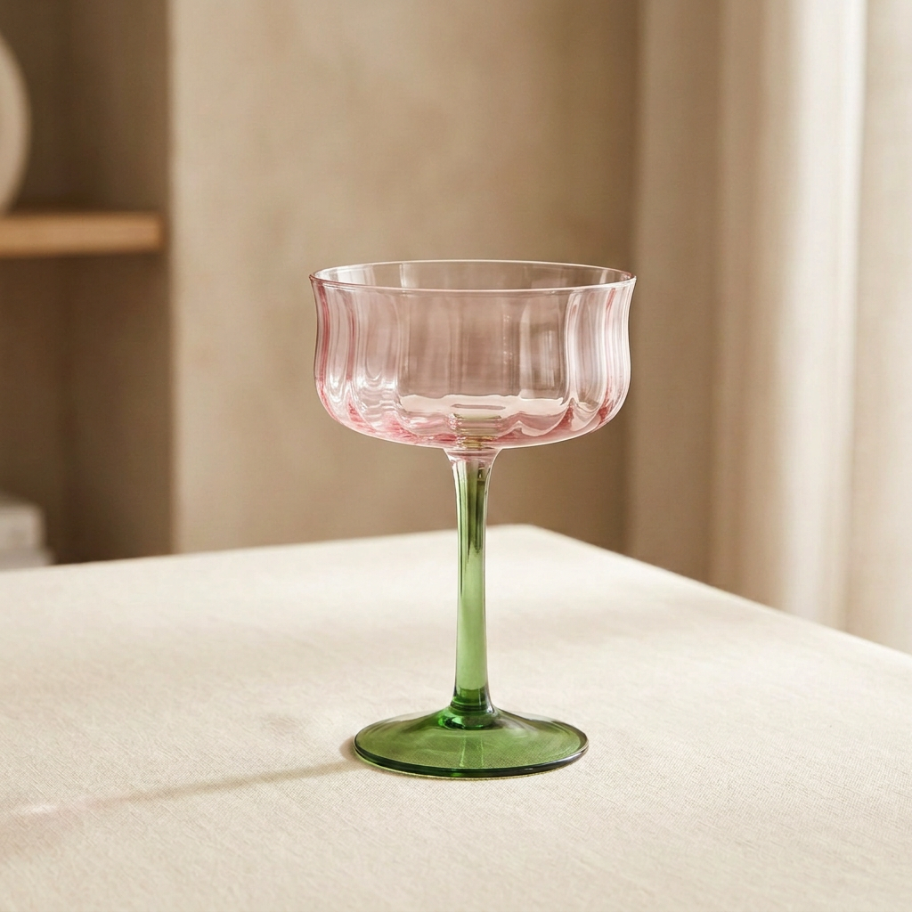 Rose coupe with soft vertical ribbing