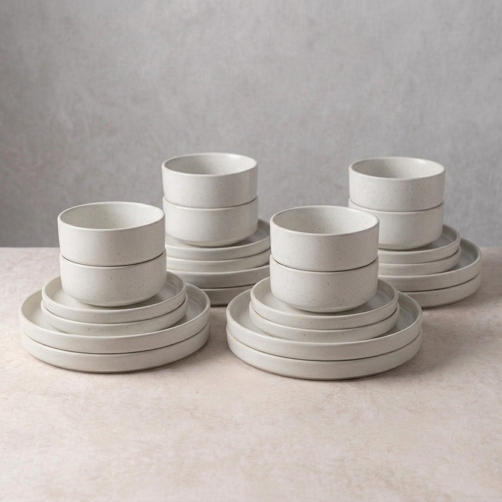 Speckled White eight-person set