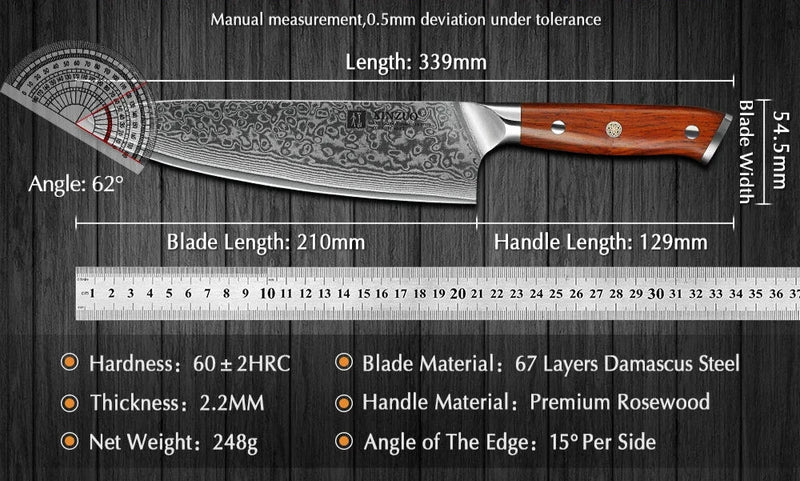 Zhiyu Damascus Steel Chef Knife - EDEN + ASH