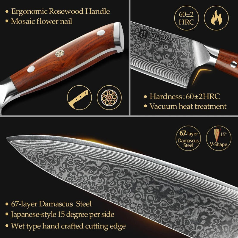 Zhiyu Damascus Steel Chef Knife - EDEN + ASH