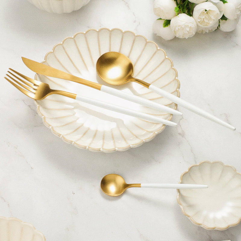 Emerald Essence Cutlery Sets - Premium Marble & Gold-tone Finish - Luxus  Heim